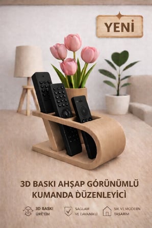 3D Baskı Kumanda Düzenleyici – TV Kumanda Organizer – Modern Şık Tasarım 