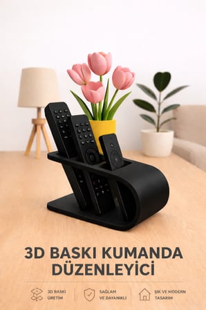 3D Baskı Kumanda Düzenleyici – TV Kumanda Organizer – Modern Şık Tasarım 