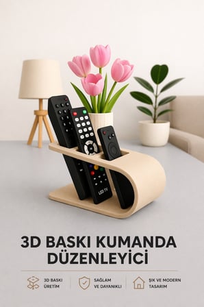 3D Baskı Kumanda Düzenleyici – TV Kumanda Organizer – Modern Şık Tasarım 