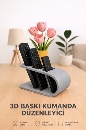 3D Baskı Kumanda Düzenleyici – TV Kumanda Organizer – Modern Şık Tasarım 