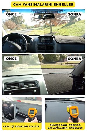Opel Corsa 2013 - 2019 3d Torpido Koruma Kılıfı - Ön Göğüs Kaplama - Gri Şerit
