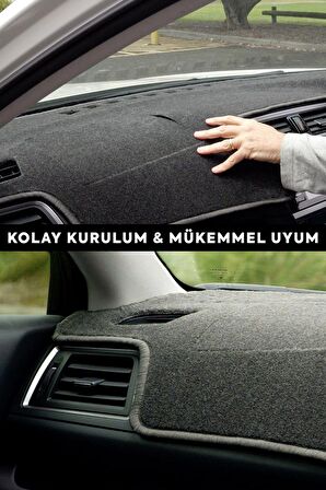 Fıat Doblo (2015-2022) 3d Torpido Kılıfı Panel Koruyucu Göğüs Kaplama - Kırmızı Şerit