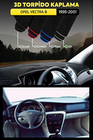 Opel Vectra B (1995-2001) 3d Torpido Koruma Kılıfı - Ön Göğüs Kaplama - Gri Şerit
