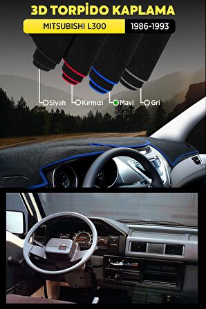 Mıtsubıshı L300 (1986-1993) 3d Torpido Koruma Kılıfı - Ön Göğüs Kaplama - Mavi Şerit