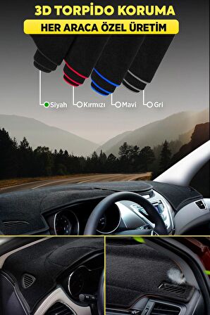 Ford Kuga (2015-2019) 3d Torpido Koruyucu Kılıf - Ön Göğüs Panel Kaplama - Siyah Şerit