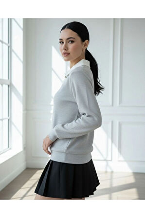 Polo Yaka Düğmeli Waffle Kumaştan Uzun Kol Tişört