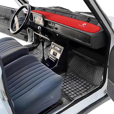 Renault 12 Toros Torpido Kaplama Halısı Örtüsü | Renault 12 Toros Kırmızı Torpido Koruma Halısı