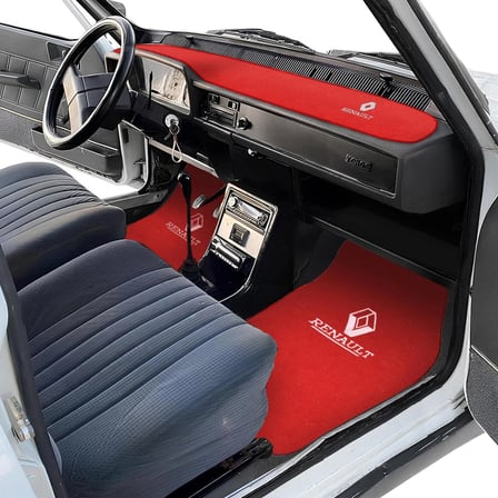Renault 12 Toros Nakışlı Kırmızı Oto Halı Paspas | Renault 12 Toros Kırmızı Torpido Kaplama Halısı
