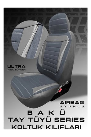 Citroen C4 Hatchback / Hb 2011-2015 Uyumlu Tegin Natura Serisi Raşel Füme Gri Koltuk Kılıfı