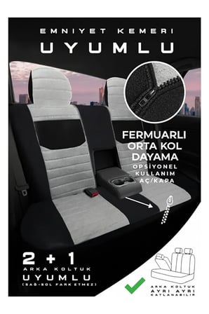 Hyundai Accent Era Sedan 2006-2011 Uyumlu Tegin Natura Serisi Raşel Füme Gri Koltuk Kılıfı