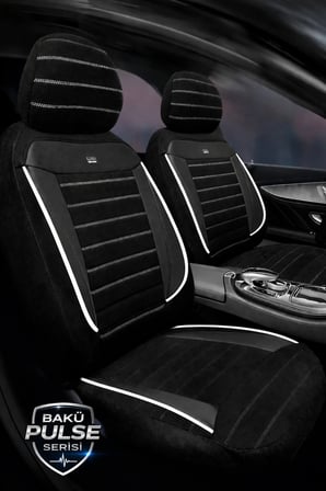 Volkswagen Jetta Tridline Sedan 2012-2020 Uyumlu Tegin Pulse Serisi Raşel Siyah Beyaz Koltuk Kılıfı