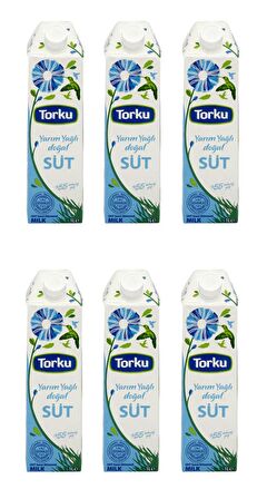 Torku Yarım Yağlı Süt 1 Lt X 6 Adet 