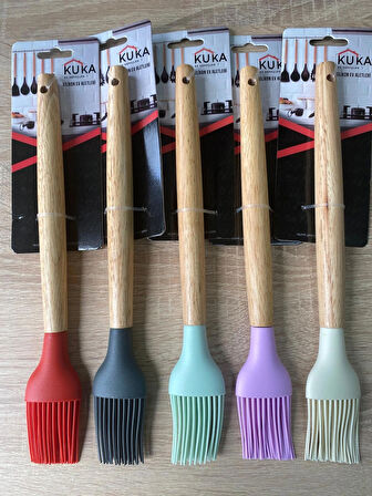 Kuka Bambu Saplı Yumurta Fırçası Antrasit Renk 27 cm