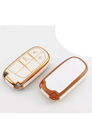 Fiat 500 X 5001 Egea Cross Akıllı Lüks Anahtar Kılıfı Beyaz Uyumlu 2.resime Bakınız