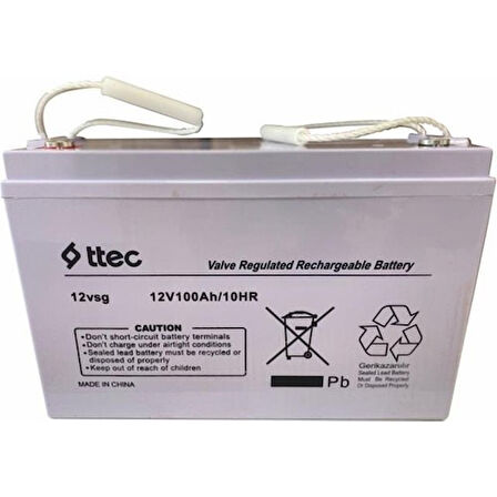 Ttec 12 Volt 100 Amper Jel Akü Ttec