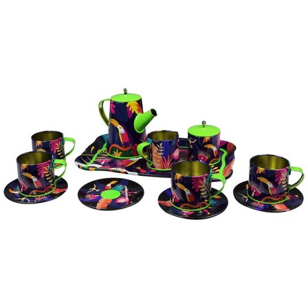 Miniklabtoys Atf-996-7A-10A 14 Parçadesenli Metal Çay Kahve