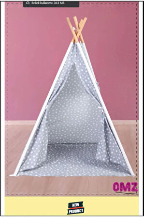 Ahşap Kızıldereli Oyun Ve Uyku Çadırı Minderli Ahşap Ev Bahçe Oyun Çadırı Kız Erkek Egitici Oyuncak