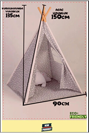 Ahşap Kızıldereli Oyun Ve Uyku Çadırı Minderli Ahşap Ev Bahçe Oyun Çadırı Kız Erkek Egitici Oyuncak