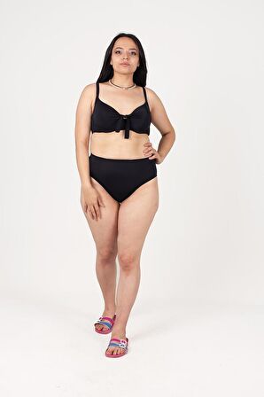 Truva Xxl Büyük Beden Kadın Giyim İnce Askılı Push Up Bikini Renkli BK5041R