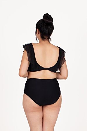 Truva Xxl Kadın Giyim Volanlı Tüllü Bikini Renkli BK5029