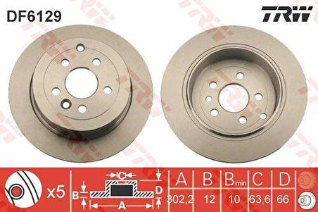 TRW DF6128BS Arka Fren Aynası Sensör Halkası IIe Partner Berlingo 308 5008 3008 08-C4 Picasso 1.4VTI 1.6Thp 4249.46