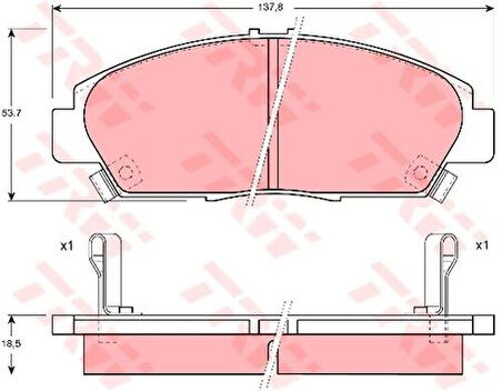 TRW GDB1061 Ön Fren Balatası Honda Prelude 2.0 91-96 Accord 2.0 93-98 Rover 599 45022SS0G10