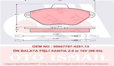 TRW GDB1102 Ön Fren Balatası Xantia 2.0I 16V Estate Fişli 4251.57