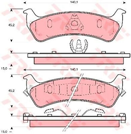 TRW GDB1238 Arka Fren Balatası Jeep Grand Cherokee I 4796344