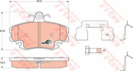Trw Gdb1634 Ön Fren Balatası R9 R11 R19 R21 Clıo I II Megane I Expres Symbol I II Twıngo Logan Sandero Solenza
