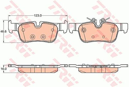 TRW GDB2063 Arka Fren Balatası BMW F45 F48 F39 Mini F60 F53 1543683