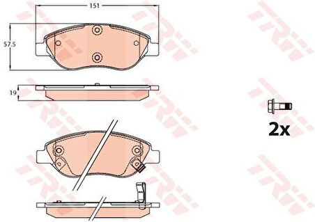 TRW GDB2228 Disk Balata Ön Fiat Tipo Estate 356 Tipo Hatchback 356 Tipo Saloon 356 2016 77367923