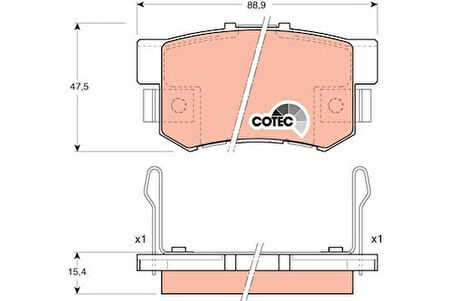 TRW GDB3154 Arka Fren Balatası Honda Civic 2001-CRV 2001-2007 Accord 1998-2008 Frv 04- 43022SY8A01