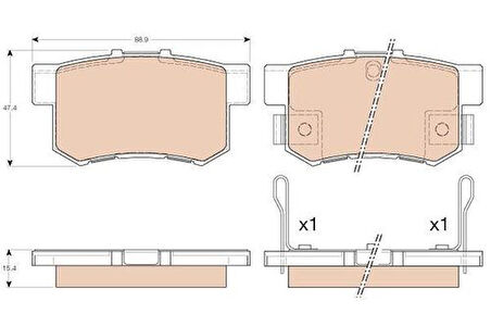 TRW GDB3175 Arka Fren Balatası Honda Civic 2001-CRV 2001-2007 Accord 1998-2008 Frv 04- 43022S5AE50