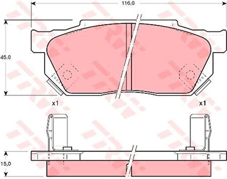 Trw Gdb325 Ön Fren Balatası Honda Cıvıc 88-91 Cr89-92 Accord 83-85 Prelude 86>