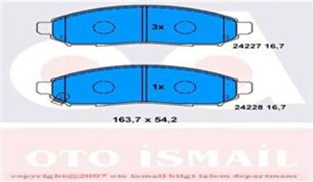 TRW GDB3404 Ön Fren Balatası Nissan Navara 04-10 Pathfinder 05-11 17 Jant 41060EB326