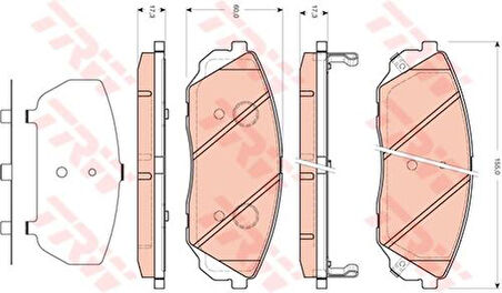 TRW GDB3452 Ön Fren Balatası Kia Sorento 2.5 CRDI 02-09 140Hp 170Hp 581013EE01
