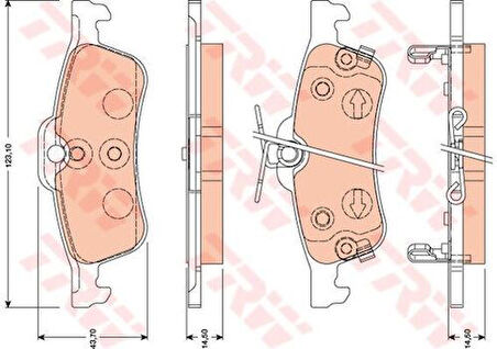 TRW GDB3458 Arka Fren Balatası Honda Civic 2012-Toyota Yaris 2010- 044660D010