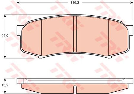 TRW GDB3464 Fren Balatası Arka Land Cruiser 2.7 3.4 4.0 97-Lexus G470 01- 4605A458