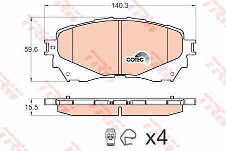 TRW GDB3580 Ön Fren Balatası Mazda 6 Sedan Gj Gh 2.0 2.5 2.2 D 12 11 GHY93328ZB