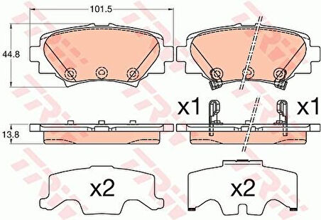 TRW GDB3593 Arka Fren Balatası Mazda 3 13 B4Y02648ZA