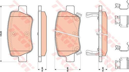 TRW GDB4175 Fren Balatası Arka Avensis 2009-Auris 1.6 D4D 2015-RAV4 2015- 044650F010