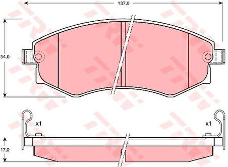TRW GDB895 Ön Fren Balatası Hyundai Elantra 90-97 Sonata 90-98 Coupe 96-98 Musso 99-04 Korando 99-03 5810128A00