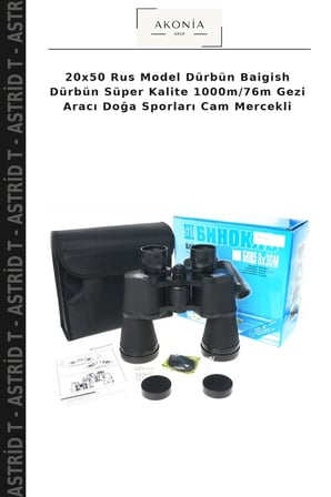 20x50 Rus Model Dürbün Baigish Dürbün Süper Kalite 1000m/76m Gezi Aracı Doğa Sporları Cam Mercekli