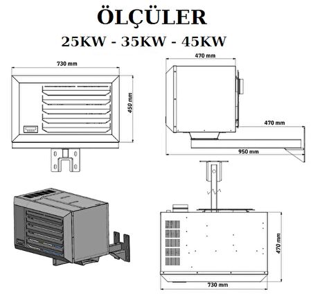 Doğalgazlı Fanlı Sıcak Hava Üreteci 45KW