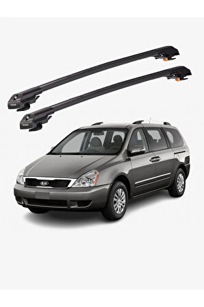 KIA GRAND CARNIVAL 2006-2014 TRX1 Thunder Carrier Kilitli Ara Atkı Taşıyıcı Tavan Barı Gri