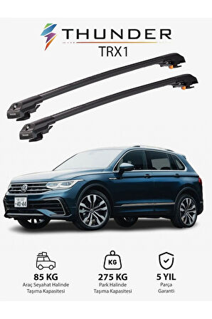 VOLKSWAGEN TIGUAN R-LINE 2020-Sonrası TRX1 Thunder Carrier Kilitli Ara Atkı Taşıyıcı Tavan Barı Gri