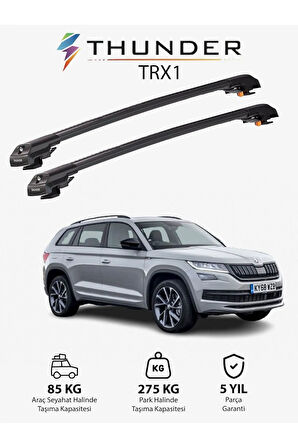 SKODA KODIAQ 2017-Sonrası TRX1 Thunder Carrier Kilitli Ara Atkı Taşıyıcı Tavan Barı Gri