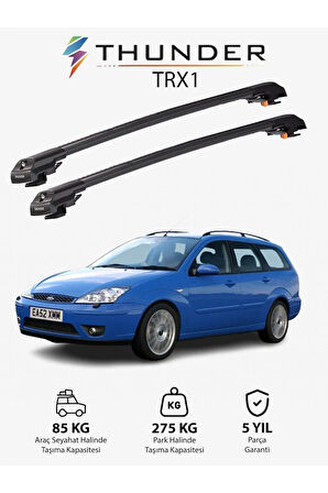 FORD FOCUS ESTATE 1998-2004 TRX1 Thunder Carrier Kilitli Ara Atkı Taşıyıcı Tavan Barı Gri
