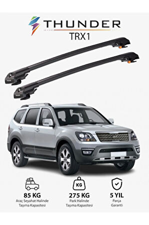 KIA BORREGO 2008-2019 TRX1 Thunder Carrier Kilitli Ara Atkı Taşıyıcı Tavan Barı Gri