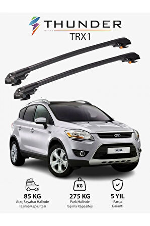 FORD KUGA 2008-2012 TRX1 Thunder Carrier Kilitli Ara Atkı Taşıyıcı Tavan Barı Gri